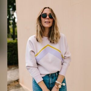 Kate Spade Pink and Yellow Chevron Sweatshirt